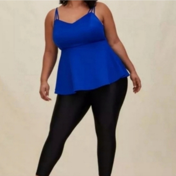 Nwt Torrid 2x Scuba Strappy Peplum Top - Picture 1 of 5